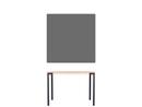 Seiltänzer Table, 75 x 90 x 90 cm, Laminate silk-matt dark grey, Red