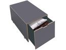 Bett drawer 16, L 103,1 x W 46,8, Melamine anthracite with birch edge, Comfort (with castors)