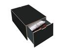 Bett drawer 16, L 93,1 x W 46,8, Melamine black with birch edge, Classic (without castors)