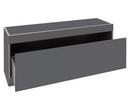 Flai storage bench, Melamine anthracite with birch edge, With drawer, Without seat pad