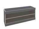 Flai storage bench, Melamine anthracite with birch edge, Open, Without seat pad