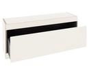 Flai storage bench, Melamine white with birch edge, With drawer, Without seat pad
