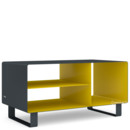 HiFi Lowboard R 104N, Anthracite grey (RAL 7016) - Traffic yellow (RAL 1023), Sledge base lacquered in same colour as unit exterior