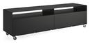 TV Sideboard R 110, Self-coloured, Deep black (RAL 9005), Industrial castors