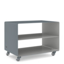 Trolley R 103N, Bicoloured, Basalt grey (RAL 7012) - White aluminium (RAL 9006), Transparent castors