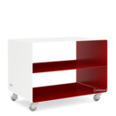 Trolley R 103N, Bicoloured, Pure white (RAL 9010) - Ruby red (RAL 3003), Transparent castors