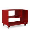 Trolley R 106N, Self-coloured, Ruby red (RAL 3003), Transparent castors
