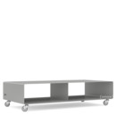 TV Lowboard R 200N, Self-coloured, Aluminium white (RAL 9006), Industrial castors