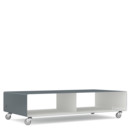 TV Lowboard R 200N, Bicoloured, Basalt grey (RAL 7012) - Pure white (RAL 9010), Industrial castors