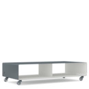 TV Lowboard R 200N, Bicoloured, Basalt grey (RAL 7012) - Pure white (RAL 9010), Transparent castors