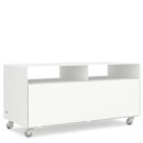 TV Lowboard R 108N, Pure white (RAL 9010), Transparent castors