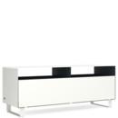 TV Lowboard R 109N, Bicoloured, Pure white (RAL 9010) - Anthrazite grey (RAL 7016), Sledge base lacquered in same colour as unit exterior