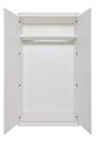 Flai Wardrobe, Large (216 x 118 x 61 cm), Melamine white with birch edge, Configuration 1