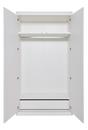 Flai Wardrobe, Large (216 x 118 x 61 cm), Melamine white with birch edge, Configuration 3