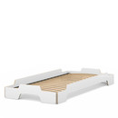 Stacking Bed, 90 x 200, White CPL, edges oiled and waxed, Rollable