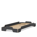 Stacking Bed, 90 x 200, Anthracite CPL, edges ioled and waxed, Rollable