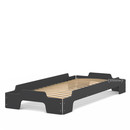 Stacking Bed Comfort, Anthracite lacquered, Rollable