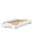 Stacking Bed Comfort, CPL white, Rollable