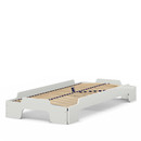 Stacking Bed Comfort, Light grey lacquered, Solid wood frame