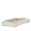 Stacking Bed Comfort, Light grey lacquered, Rollable