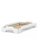 Stacking Bed Comfort, White lacquered, Solid wood frame