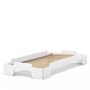 Stacking Bed Comfort, White lacquered, Rollable