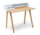 PS04/PS05 Secretary, W 100 x D 63 cm (PS04), Signal white (RAL 9003), Oiled oak, With power box