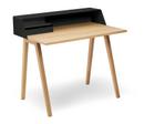 PS04/PS05 Secretary, W 100 x D 63 cm (PS04), Deep black (RAL 9005), Oiled oak, With power box