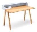 PS04/PS05 Secretary, W 120 x D 75 cm (PS05), Signal white (RAL 9003), Oiled oak, With power box