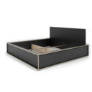 Spaze Bed, 200 x 200, With headboard, without, CPL matt black