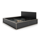 Spaze Bed, 200 x 200, With headboard, 4, CPL matt black