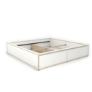 Spaze Bed, 200 x 200, Without headboard, without, CPL white