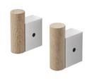 Attach Coat Hook Set of 2, Oak/Aluminium