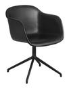 Fiber Armchair Swivel, Leather black