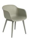 Fiber Armchair Wood, Dusty green