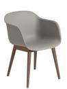 Fiber Armchair Wood, Grey / dark brown