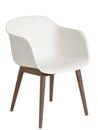 Fiber Armchair Wood, Natural white / dark brown