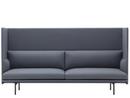 Outline Highback Sofa, 3 Seater, Divina 154 - Slate blue