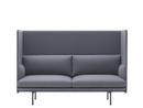 Outline Highback Sofa, 2 Seater, Divina 154 - Slate blue