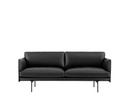 Outline Sofa, 2 Seater, Leather black