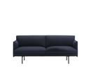 Outline Sofa, 2 Seater, Fabric Vidar 554 - Black blue