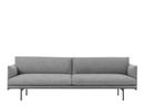 Details Muuto Outline Sofa Outline Sofa, 3 Seater, Fabric Hallingdal 166 - black/white