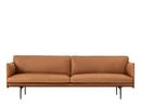 Outline Sofa, 3 Seater, Leather cognac