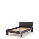 Siebenschläfer, 120 x 200 cm, With headboard, Black, With rollable slatted base