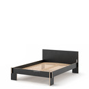 Siebenschläfer, 140 x 200 cm, With headboard, Black, With rollable slatted base