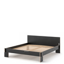 Siebenschläfer, 180 x 200 cm, With headboard, Black, With rollable slatted base