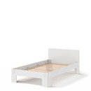 Tagedieb, 120 x 220 cm, With headboard, FU (plywood, birch) white, Light grey, With rollable slatted base