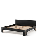 Tagedieb, 200 x 200 cm, With headboard, FU (plywood, birch) black, Anthracite, With rollable slatted base