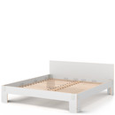 Tagedieb, 200 x 220 cm, With headboard, FU (plywood, birch) white, Light grey, With rollable slatted base