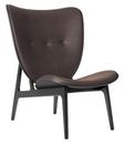 Elephant Lounge Chair, Dunes leather dark brown, Black stained oak
